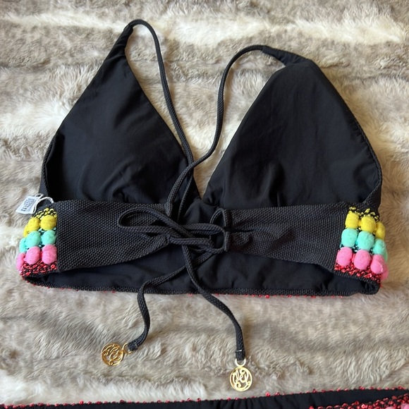 Luli Fama Black 2 Piece bikini swimsuit night lights - Picture 5 of 8